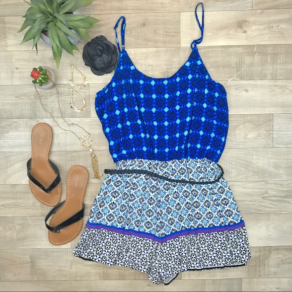 AUW royal blue romper size L NWOT - Picture 2 of 5